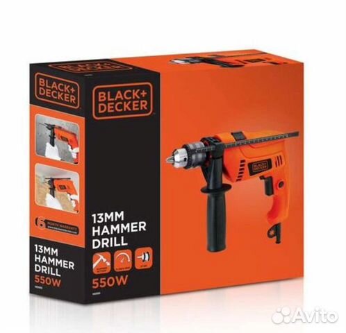 Ударная дрель black+decker HD555-RU