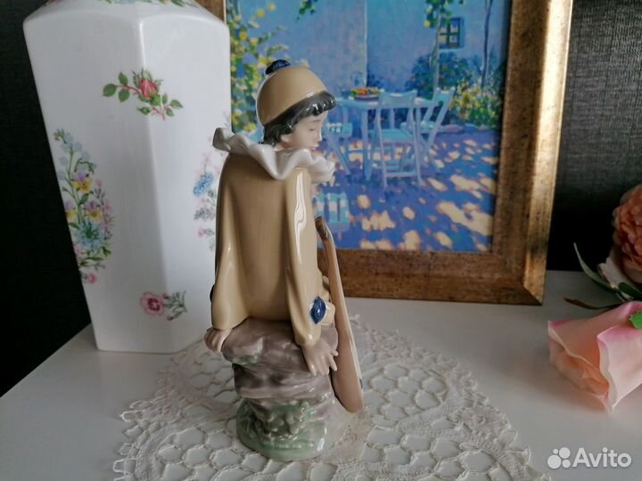 Статуэтка lladro nao Клоун с мандолиной Испания бу