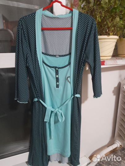Пижама с халатиком 48-50 размера