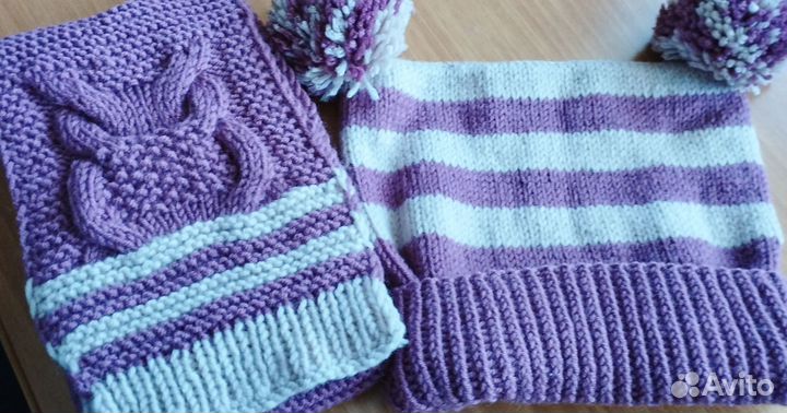 Комплект шапка и шарф для девочки