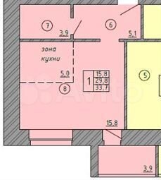 1-к. квартира, 34 м², 3/3 эт.