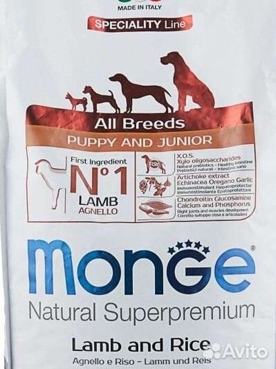 Корм для щенков Monge(Монж) ягненок 1 кг