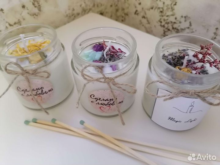 Свечи ручной работы из соевого воска