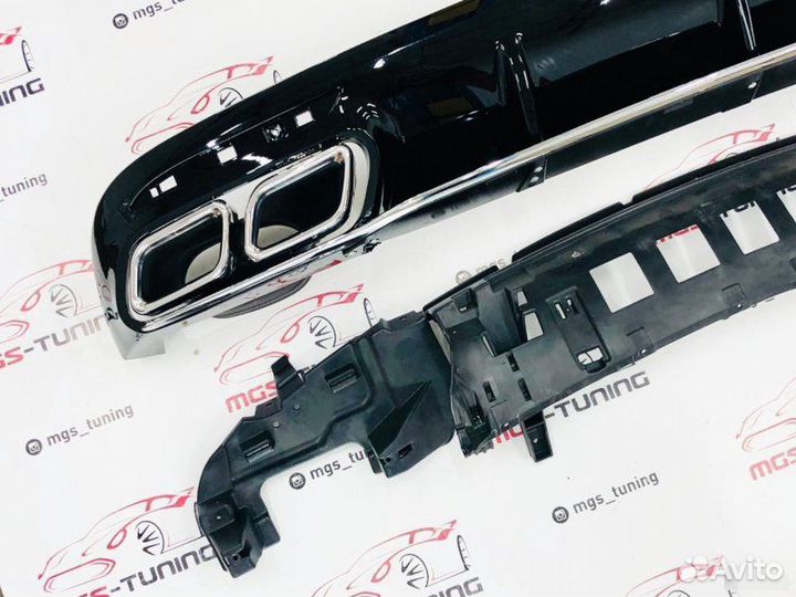 Хром диффузор + хром насадки S-Coupe C217 S63