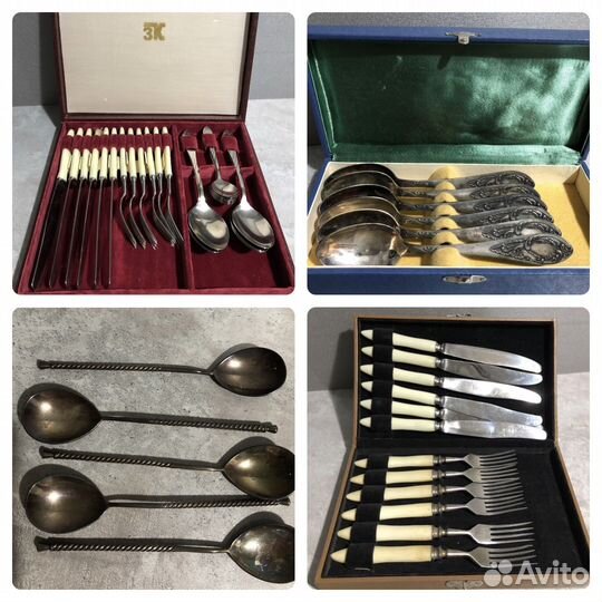 Набор столовых приборов СССР винтаж мельхиор