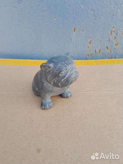 Бульдог мопс 7 см собака пес бронза европа