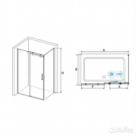 Душ. уголок RGW 100x150 Черный Стекло 02074450-14