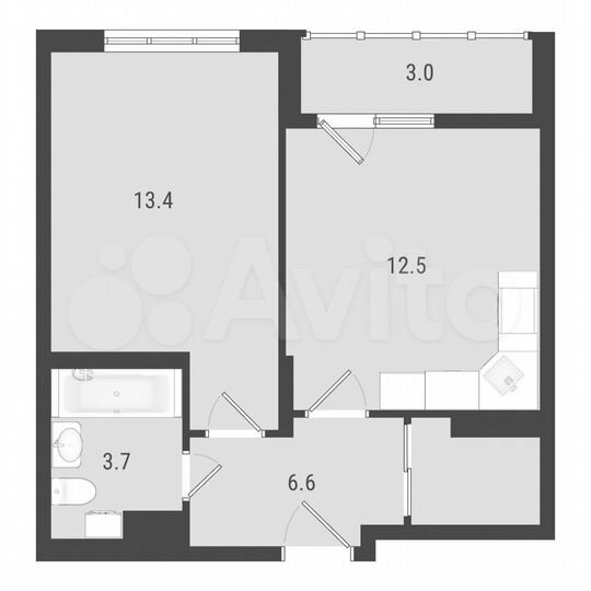 1-к. квартира, 37,8 м², 6/24 эт.