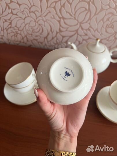 Сервиз чайный лфз яблочко золотой кант