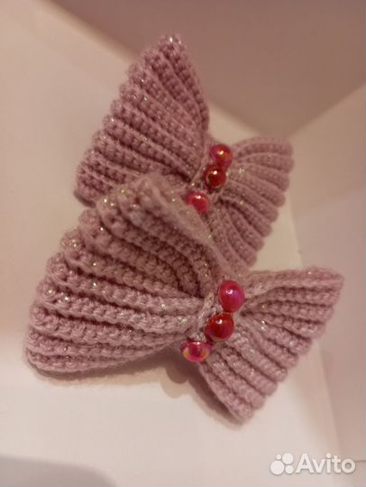 Резиночки-бантики вязаные
