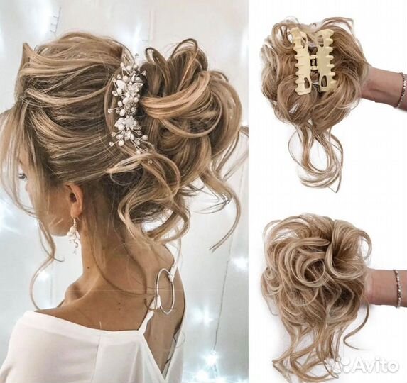 Шиньон из искусственных волос. Заколка краб