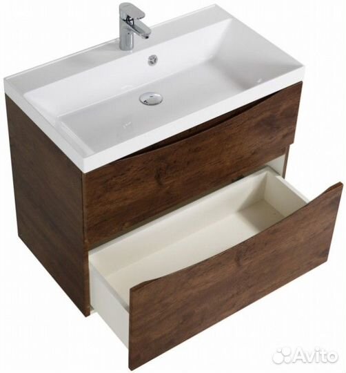 Тумба с раковиной BelBagno Marino-H60 80-BB800/450-LV-MR-AST Rovere Moro