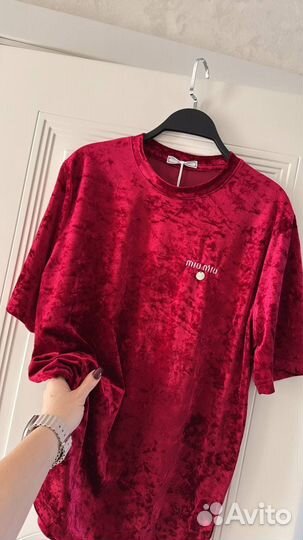 Футболка велюровая miu miu