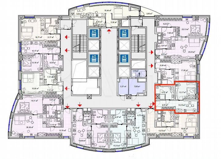 1-к. апартаменты, 38,6 м², 11/25 эт.