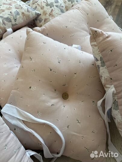 Бортики для детской кроватки, подушки