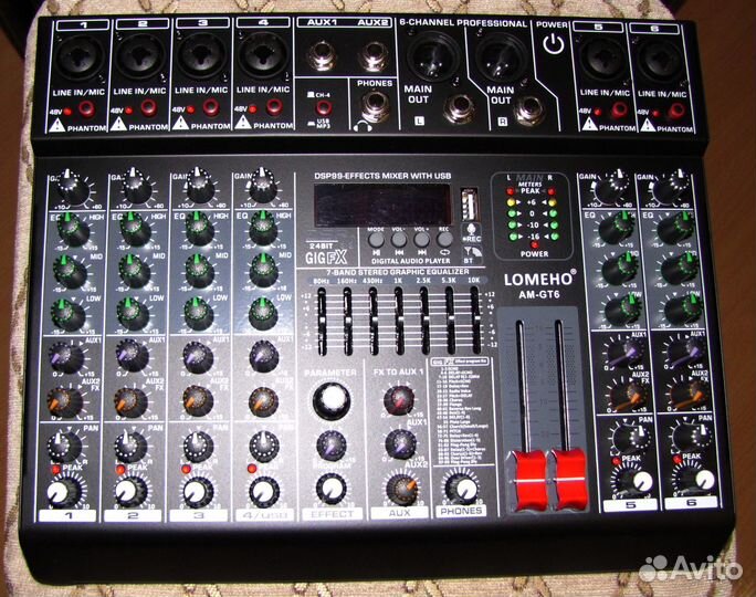 Микшерный пульт Lomeho GT6 BT-FX Микшер консольный
