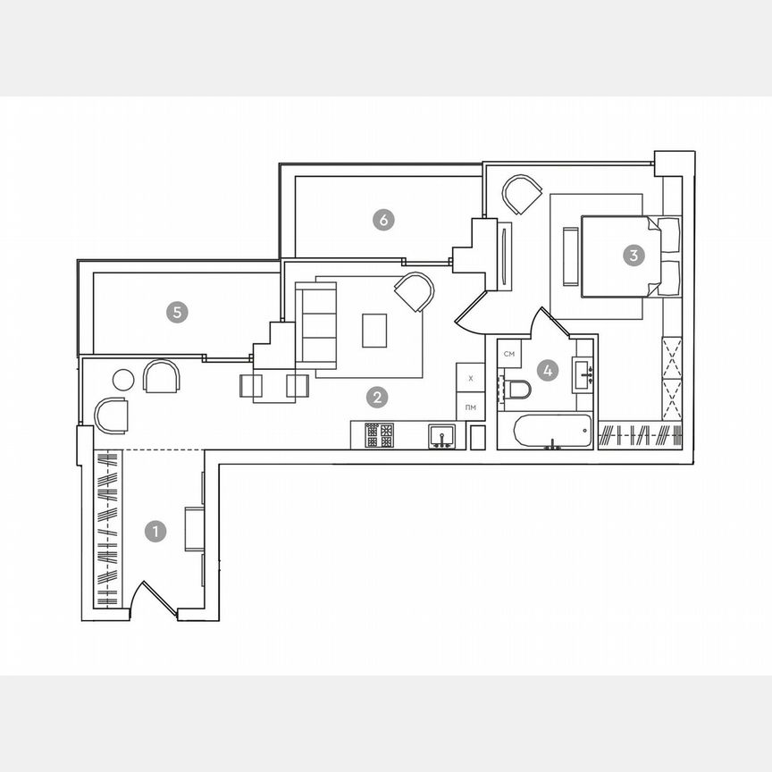 2-к. апартаменты, 66,3 м², 16/19 эт.