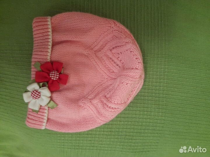 Шапка для девочки весенняя с х/б подкладом