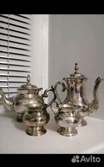 Чайно кофейный набор мельхиор