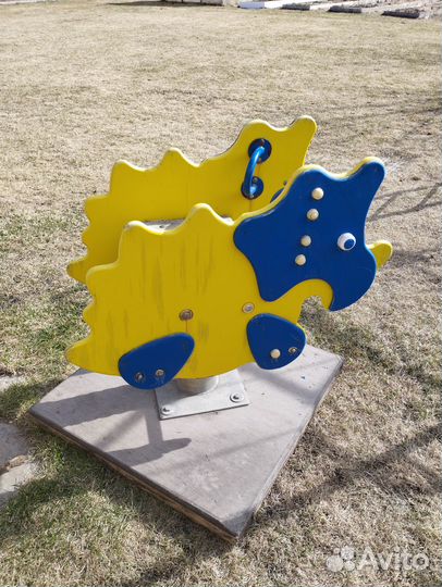 Детский уличный комплекс качалка на пружине