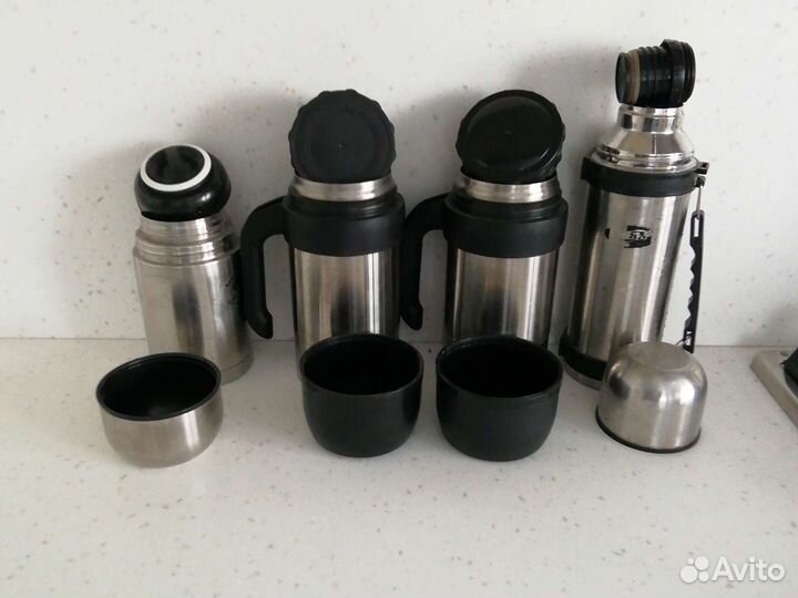Термос с кружками 1.5 л, 1 л, 08л