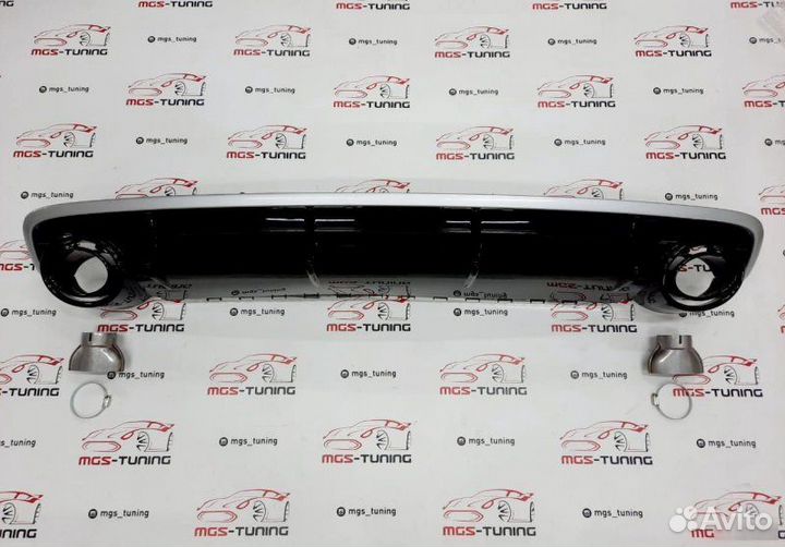 Диффузор на Audi Q7 в стиле RSQ7 15-19г для S-Line