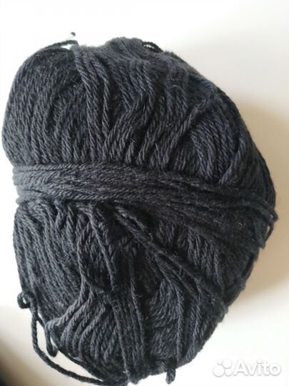 Нитки для вязания черные 500 г