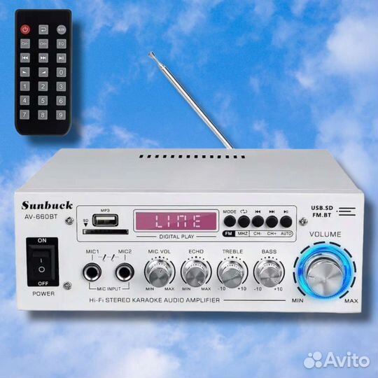 Усилитель Sunbuck AV-660BT c Bluetooth,USB,караоке