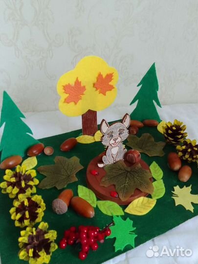Осенняя поделка волк лес шишки в садик школу
