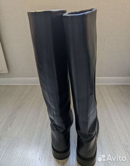 Сапоги трубы zara кожа 40
