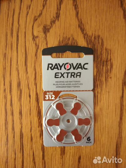 Батарейки для слуховых аппаратов 312
