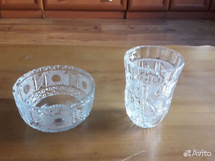 Конфетница и ваза хрустальные