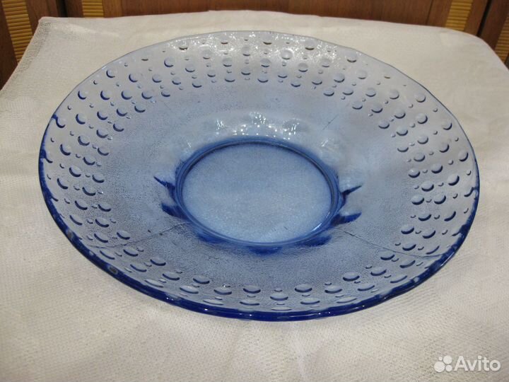 Блюдо неман цветное стекло СССР