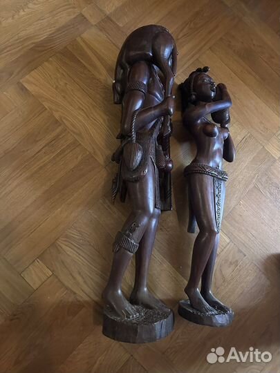 Африканские статуэтки, дерево, пара
