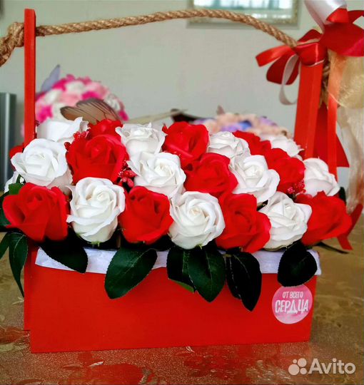 Букет из мыльных роз