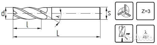 Концевая фреза по нержавеющей стали TR3C-SS