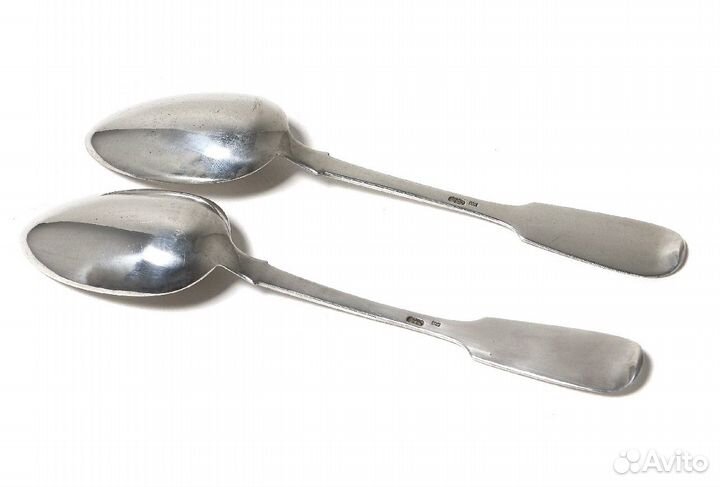 Серебряные обеденные ложки, 2 шт. Россия 1885-1899