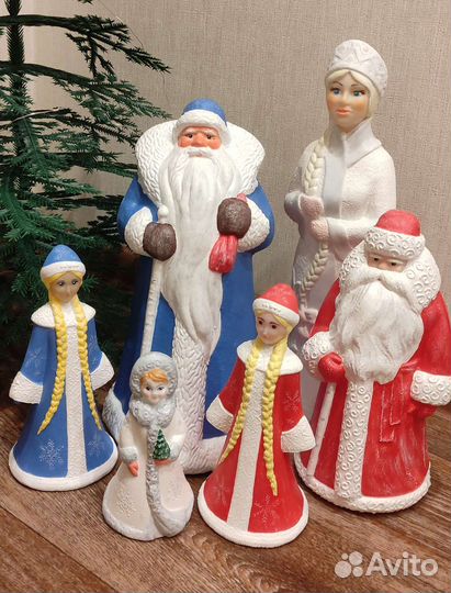 Снегурочка СССР пластик. Дед мороз пластик