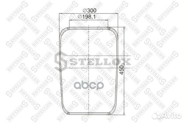 90-07270-SX пневмоподушка кон 450-300-198.1/19