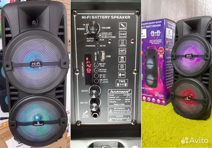 Большая колонка Crowns 60см Мощность 50в Блютуз