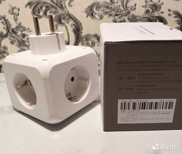 Адаптер переходник на розетки+usb