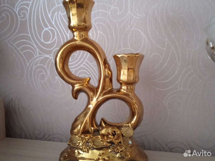 Фарфоровый подсвечник и посуда