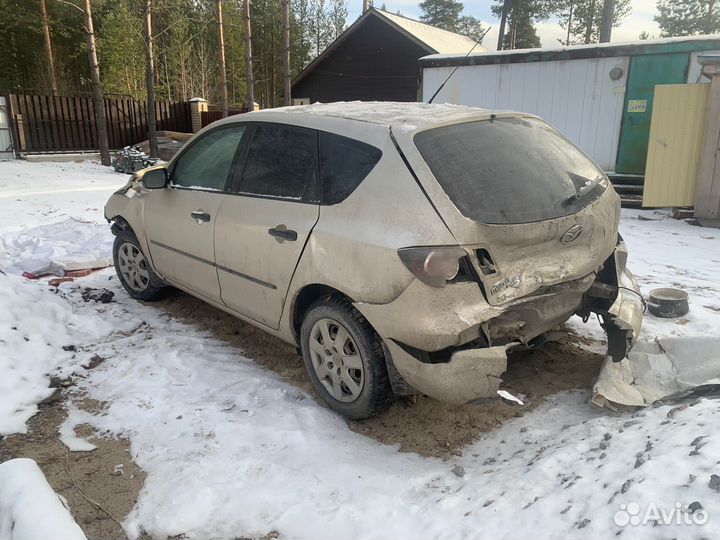 Mazda 3 1.6 МТ, 2008, битый, 100 000 км