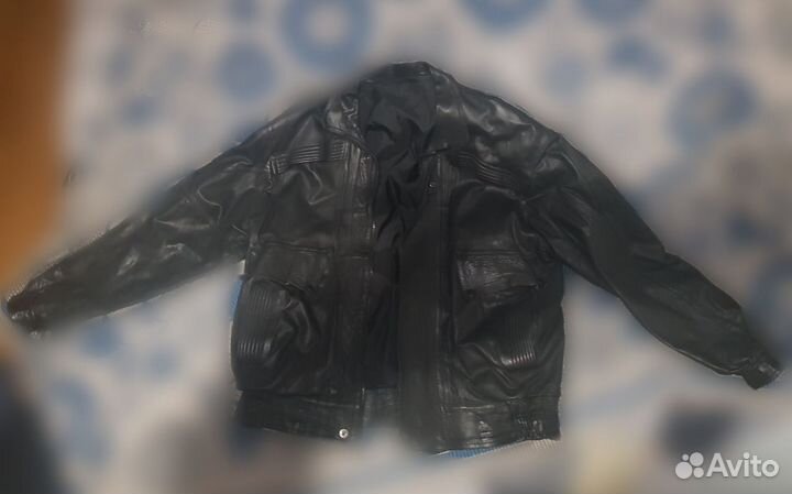 Кожанный бомбер винтаж