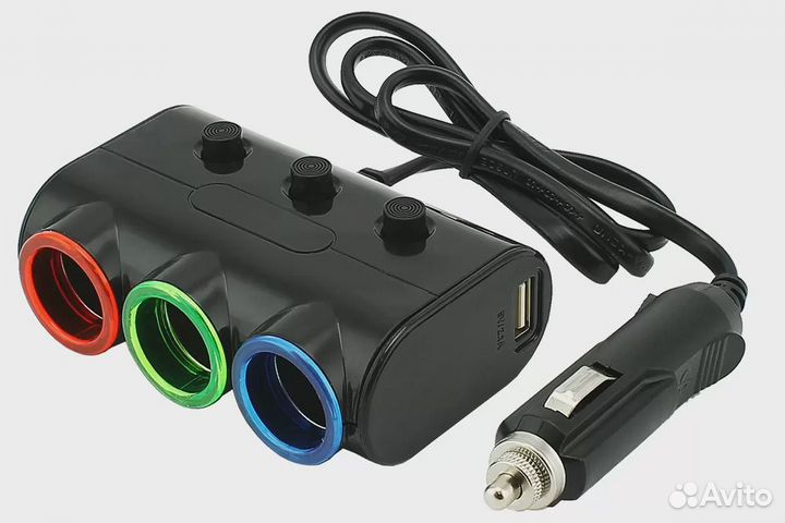 Разветвитель прикуривателя 3 гнезда VST/М1-VST-812