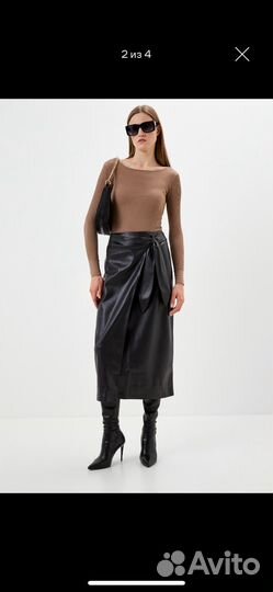 Кожаная юбка длинная