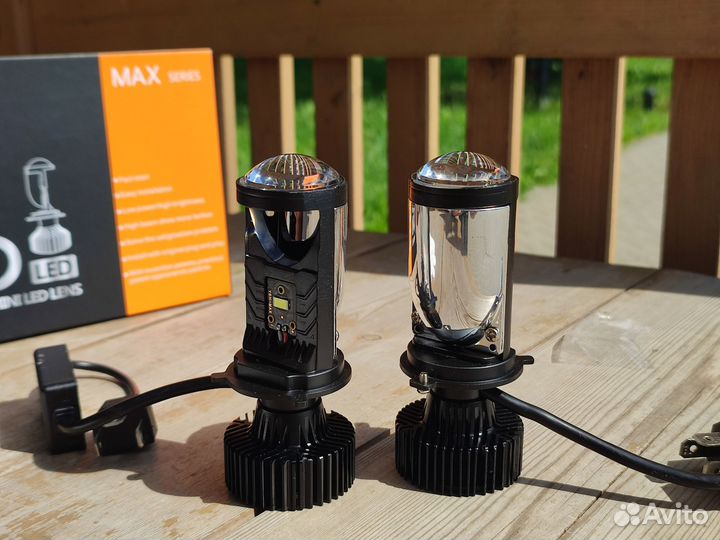 Автомобильные LED-лампы с линзами H4