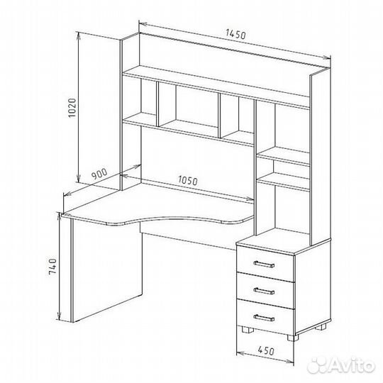 Стол компьютерный угловой Орион М-4 левый