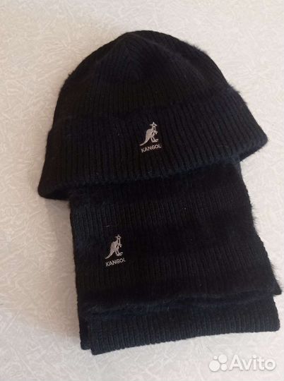 Шапка с шарфом женская 