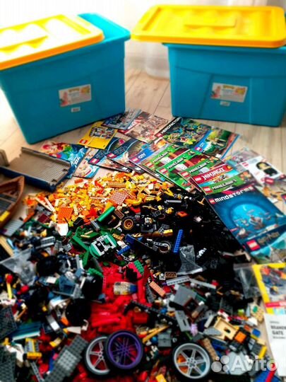 Lego оригинал 9кг + Lego ящик для хранения